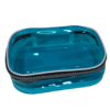 Estojo Jumbo PVC Cristal incolor Borda na Color Azul Fizz