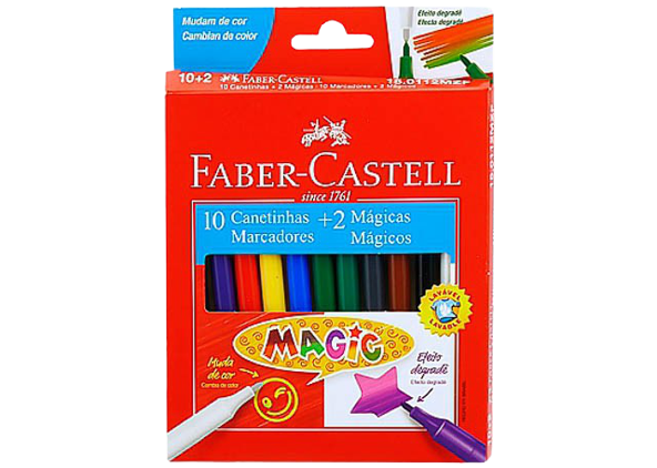 Canetinha Magic 10 unid + 2 marcadores mágicos Faber-Castell