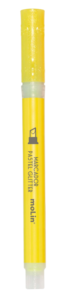 Marca texto Fluorescente Glitter 1 unid Amarelo Molin - Image 3