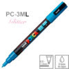 Caneta Posca PC-3ML Azul Claro Glitter Marcador ponta fina
