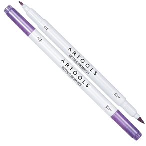 Marcador Metálico Artools Ponta Dupla Brush e fine 8 cores - Image 8