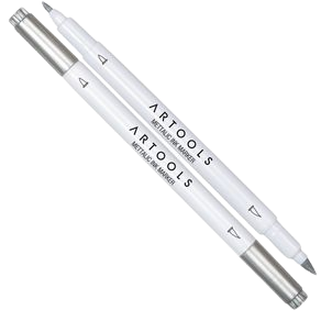 Marcador Metálico Artools Ponta Dupla Brush e fine 8 cores - Image 10