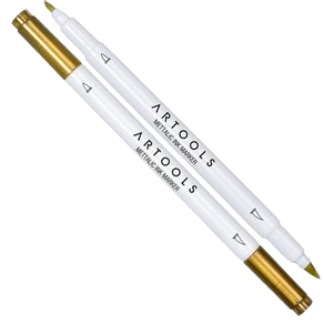 Marcador Metálico Artools Ponta Dupla Brush e fine 8 cores - Image 11