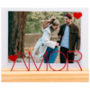 Porta Retrato foto 13x18 Geguton Amor Branco Vermelho pinus